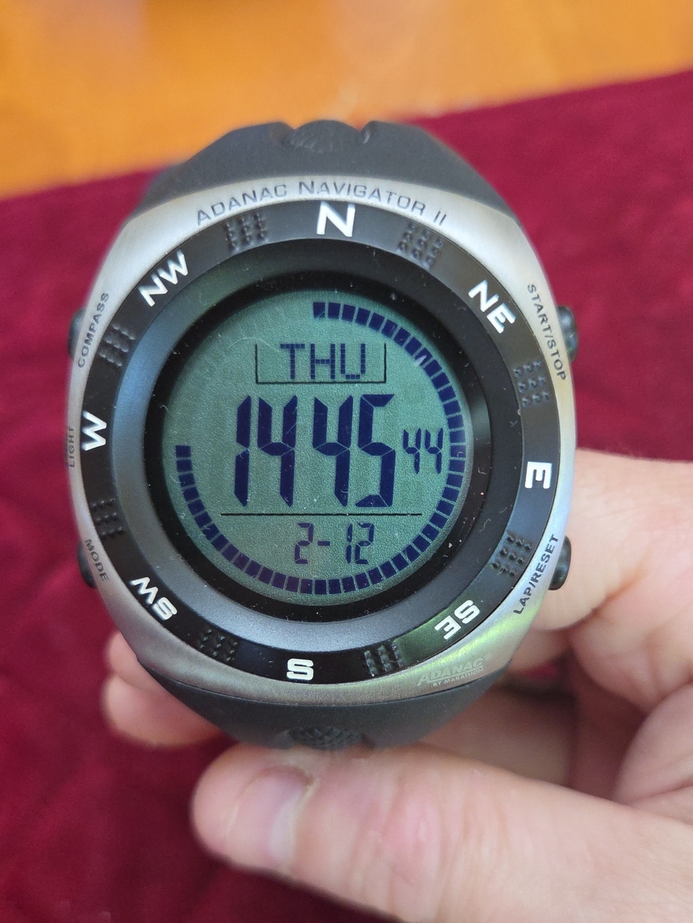 MARATHON Adanac Navigator II Digital Sports Watch With Compass- Black and Silver